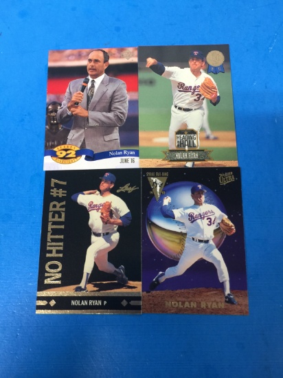 4 Card Lot of all NOLAN RYAN Early 1990's Insert Baseball Cards