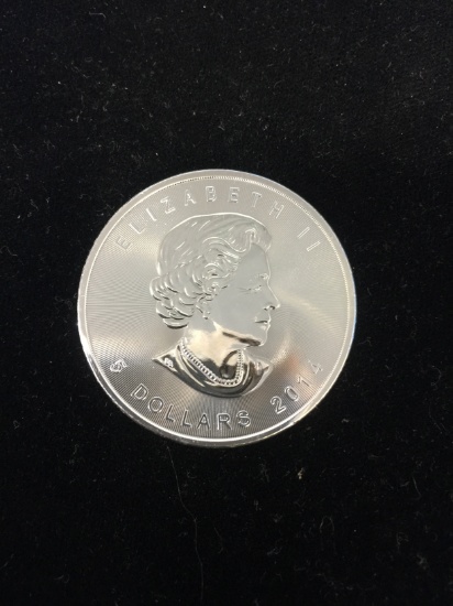1 Ounce .9999 Extra Fine Silver 2014 Canadian Maple Leaf $5 Bullion Coin