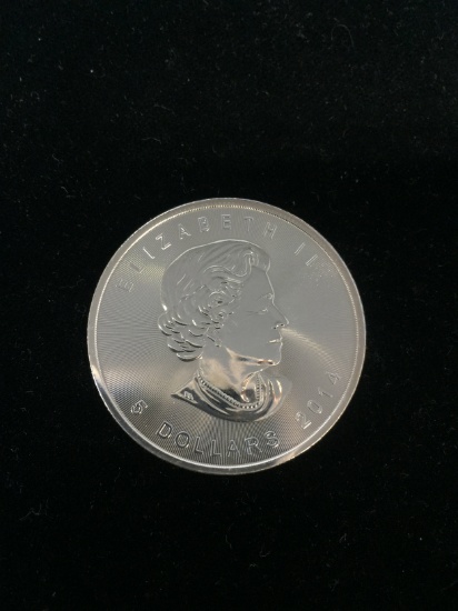 1 Ounce .9999 Extra Fine Silver 2014 Canadian Maple Leaf $5 Bullion Coin