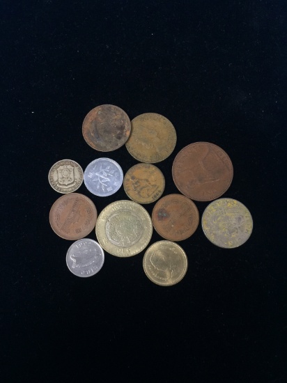 12 Count Lot of Vintage Foreign Coins