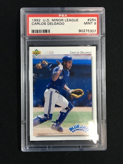 PSA Graded 1992 Upper Deck Minor League Carlos Delgado Rookie Baseball Card - Mint 9