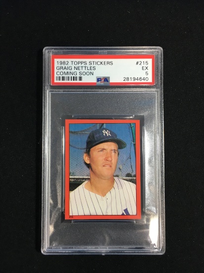 PSA Graded 1982 Topps Stickers Graig Nettles Yankees Baseball Card