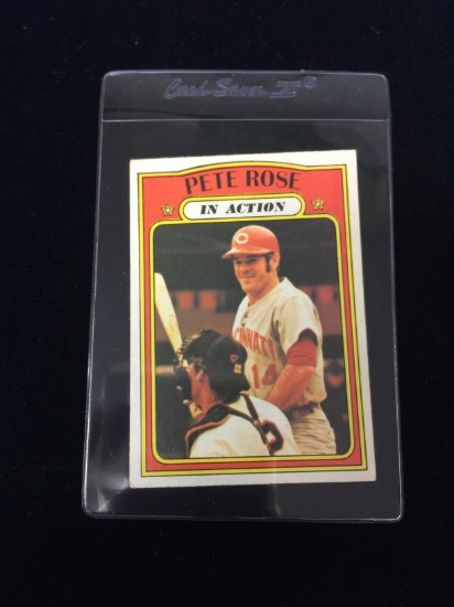 1972 Topps #560 Pete Rose Reds In Action Baseball Card