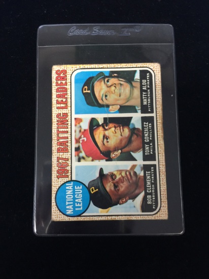 1968 Topps #1 NL Batting Leaders - Roberto Clemente Baseball Card