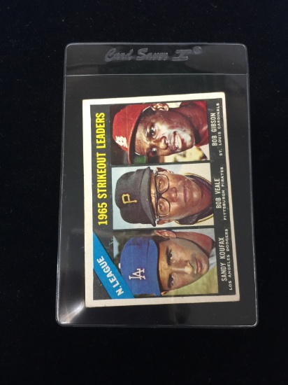 1966 Topps #225 NL Strikeout Leaders - Sandy Koufax Baseball Card