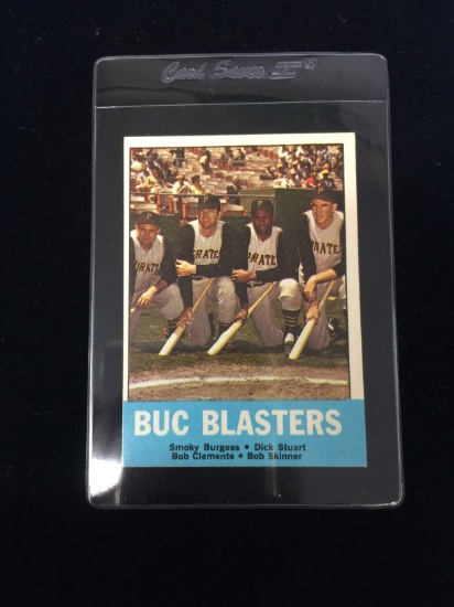 1963 Topps #18 Buc Blasters - Roberto Clemente Baseball Card