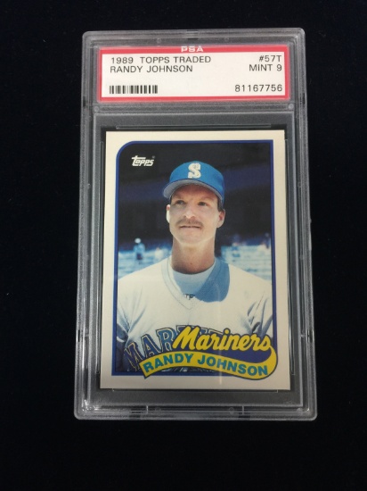 PSA Graded 1989 Topps Traded Randy Johnson Rookie Baseball Card - Mint 9