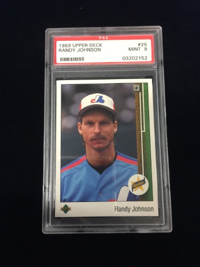 PSA Graded 1989 Upper Deck Randy Johnson Rookie Baseball Card - Mint 9