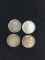 4 Count Lot of Vintage SILVER Foreign Coins