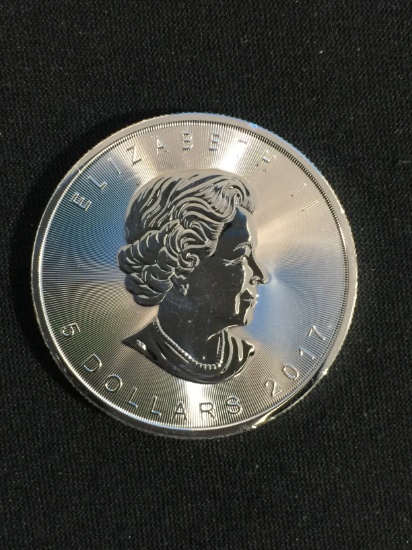 1 Ounce .9999 Extra Fine Silver 2017 Canadian Maple Leaf $5 Bullion Coin