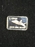 1 Gram .999 Fine Silver F-35 Fighter Jet Bullion Bar
