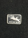 1 Gram .999 Fine Silver F-35 Fighter Jet Bullion Bar