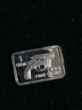 1 Gram .999 Fine Silver Revolver Pistol Bullion Bar