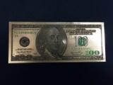 24K Gold Plated $100 US Bill Style Note