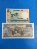 2 Count Lot of Vintage Foreign Currency Bill Notes