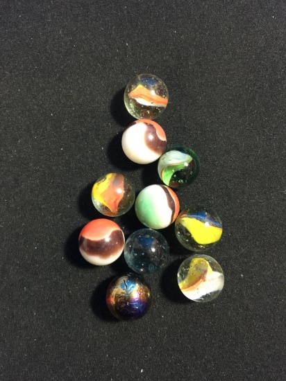 10 Count Lot of Unsearched & Unresearched Glass Marbles