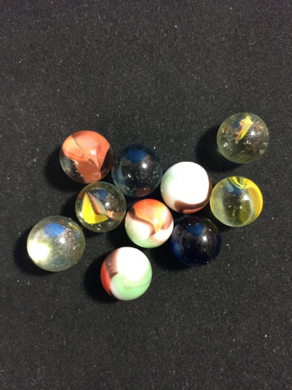 10 Count Lot of Unsearched & Unresearched Glass Marbles