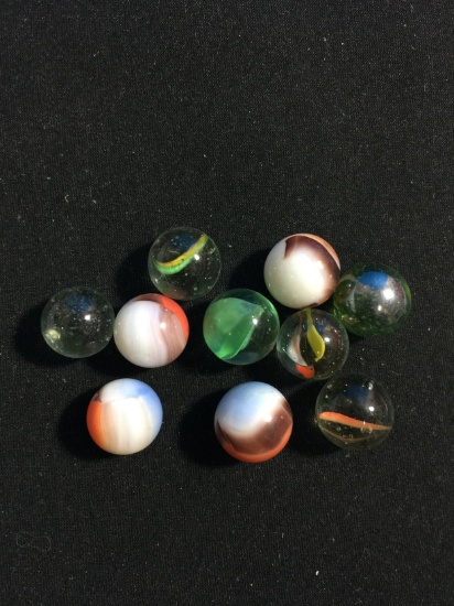 10 Count Lot of Unsearched & Unresearched Glass Marbles