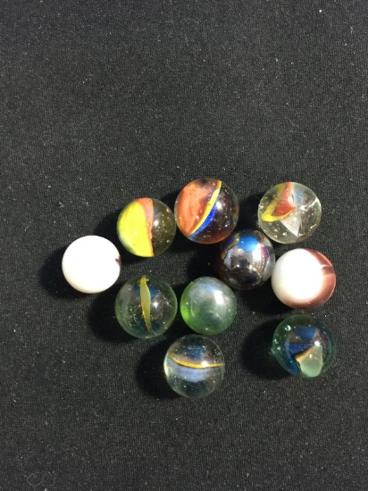 10 Count Lot of Unsearched & Unresearched Glass Marbles