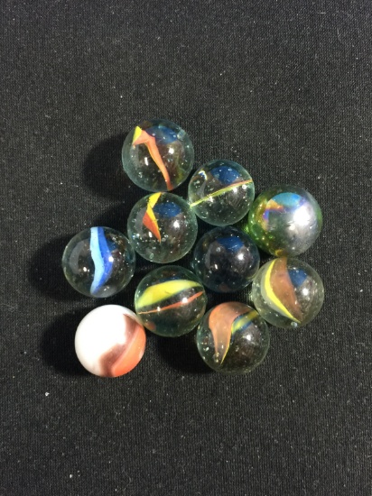 10 Count Lot of Unsearched & Unresearched Glass Marbles