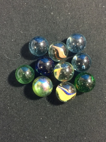 10 Count Lot of Unsearched & Unresearched Glass Marbles