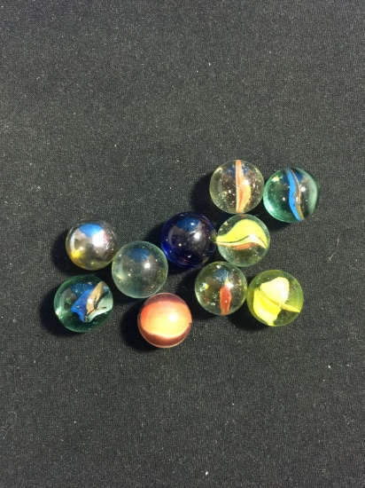 10 Count Lot of Unsearched & Unresearched Glass Marbles