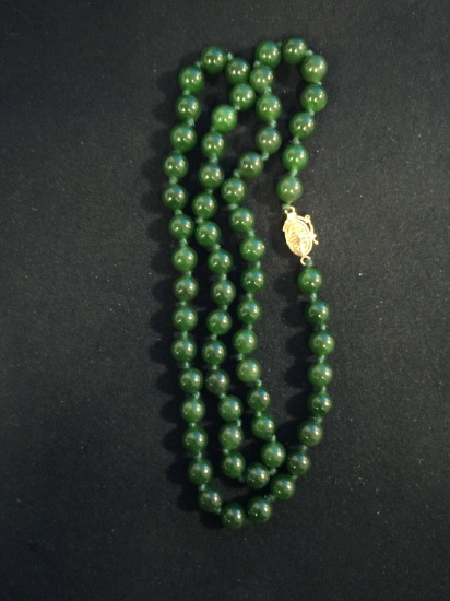 24" Jade Bead Necklace