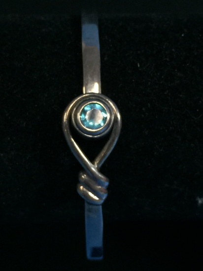 Beautiful Sterling Silver & Blue Topaz Bangle Bracelet