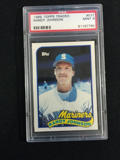 PSA Graded 1989 Topps Traded Randy Johnson Mariners Rookie Baseball Card - Mint 9
