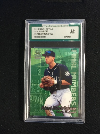 AGS Graded 2000 Crown Royale Final Numbers Alex Rodriguez Baseball Card - Mint 9
