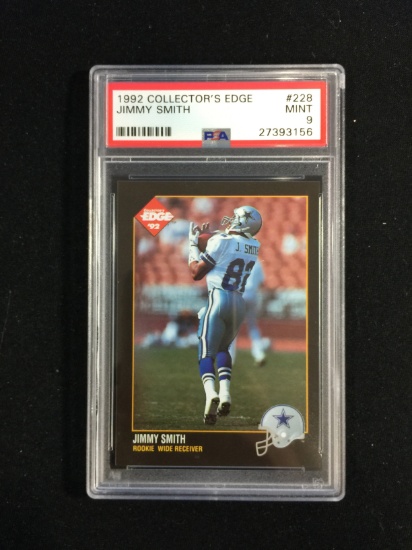 PSA Graded 1992 Collectors Edge Jimmy Smith Rookie Cowboys Jaguars Football Card - Mint 9