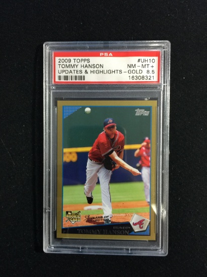 PSA Graded 2009 Topps Update Highlights Gold Tommy Hanson Rookie Baseball Card /2009