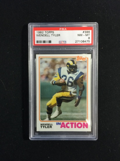 PSA Graded 1982 Topps Wendell Tyler In Action Rams Football Card