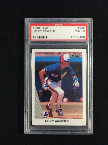 PSA Graded 1990 Leaf Larry Walker Expos Rookie Baseball Card