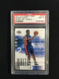 PSA Graded 2001-02 UD Flight Team Rodney White Rookie Pistons /375 Basketball Card - Mint 9