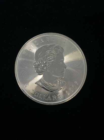 1 Troy Ounce .9999 Extra Fine Silver 2016 $5 Canadian Maple Leaf Bullion Coin