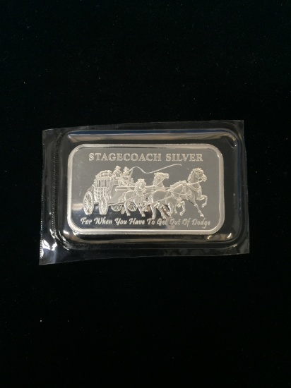 1 Troy Ounce .999 Fine Silver Stagecoach Silver Silver Bullion Bar