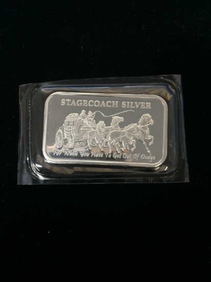 1 Troy Ounce .999 Fine Silver Stagecoach Silver Silver Bullion Bar