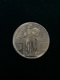 1 Ounce .999 Fine Copper Standing Liberty Copper Bullion Round Coin