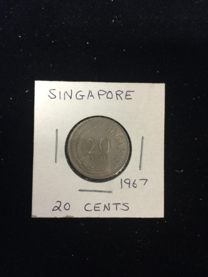 1967 Singapore - 20 Cents - Foreign Coin in Holder