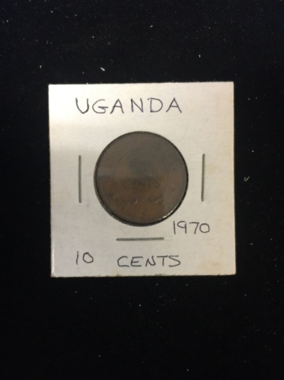 1970 Uganda - 10 Cents - Foreign Coin in Holder