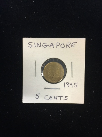 1995 Singapore - 5 Cents - Foreign Coin in Holder