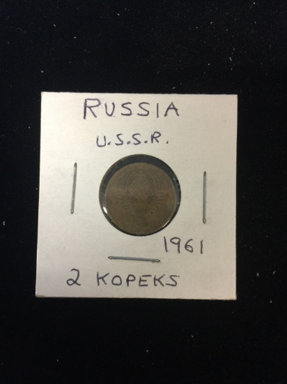1961 USSR (Russia) - 2 Kopeks - Foreign Coin in Holder