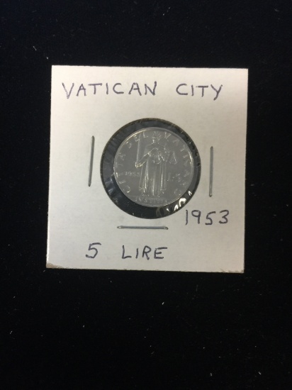 1953 Vatican City - 5 Lire - Foreign Coin in Holder