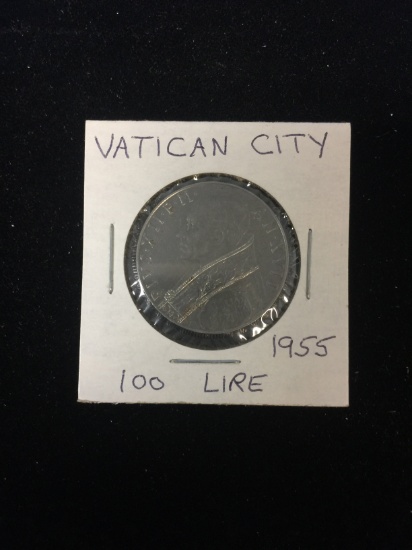 1955 Vatican City - 100 Lire - Foreign Coin in Holder