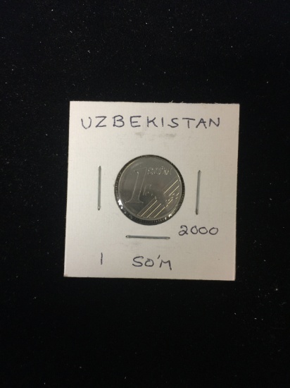 2000 Uzbekistan - 1 So'm - Foreign Coin in Holder
