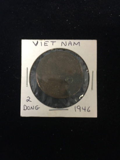 1946 Vietnam - 2 Dong - Foreign Coin in Holder