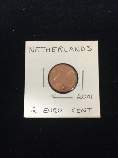 2001 Netherlands - 2 Euro Cents - Foreign Coin in Holder