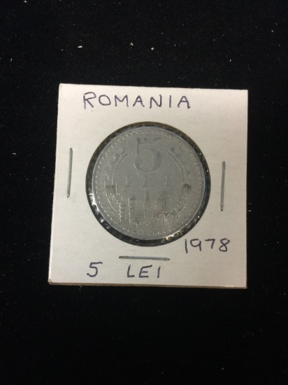 1978 Romania - 5 Lei - Foreign Coin in Holder