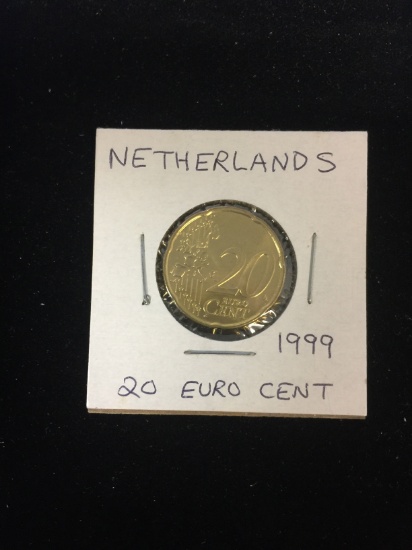 1999 Netherlands - 20 Euro Cents - Foreign Coin in Holder